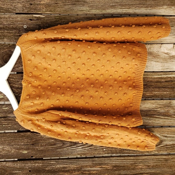 Misha and Puff Summer Popcorn Sweater in Pima Cotton, color "Caramel", size 8-9Y - Picture 5 of 11
